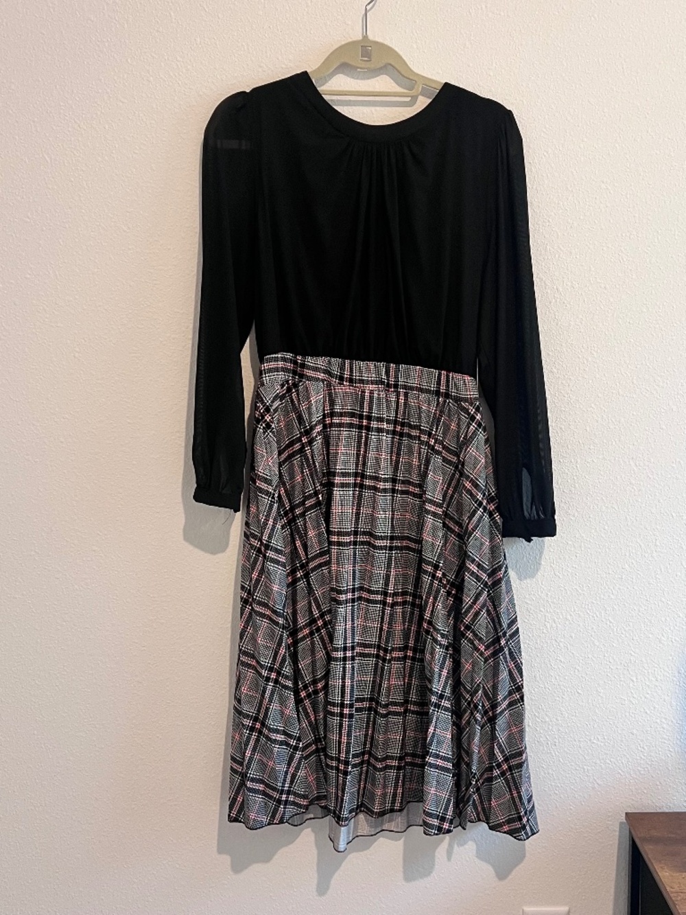Lark + Grey XL Plaid Fit & Flare Midi Dress NWT Size Tag Missing